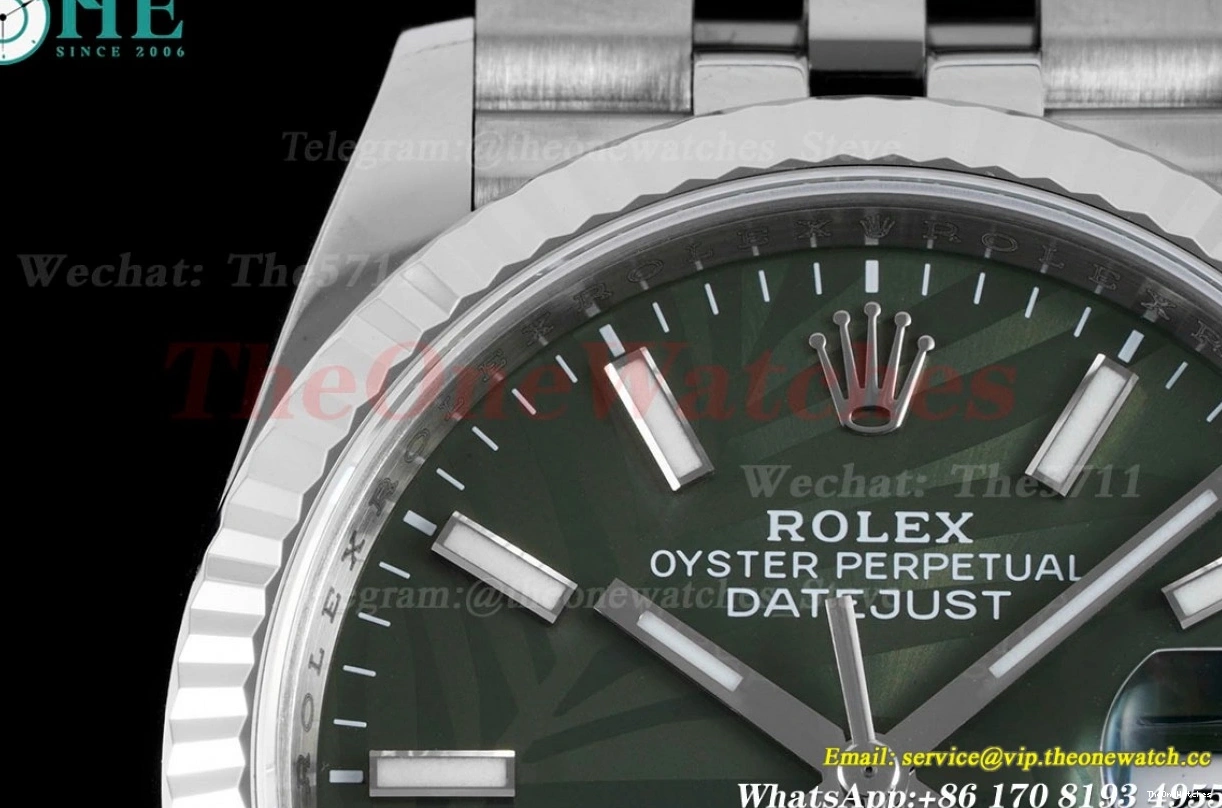 VSF 126234 VS3235 Jub 36mm Green Motif SS SS Datejust Stk Palm 0115